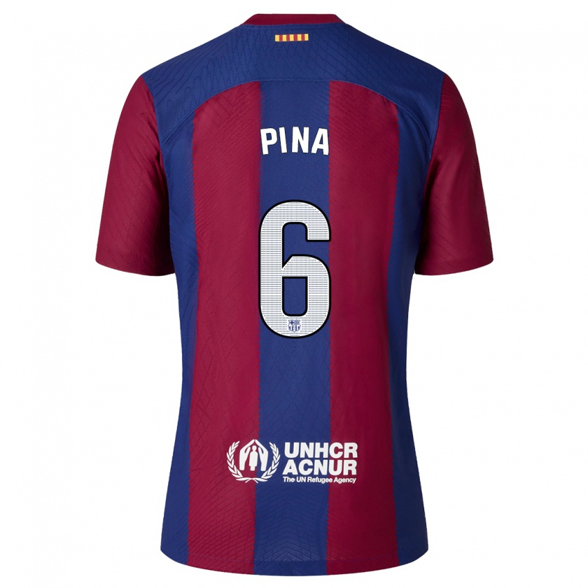 Kandiny Herren Claudia Pina #6 Rot Blau Heimtrikot Trikot 2023/24 T-Shirt