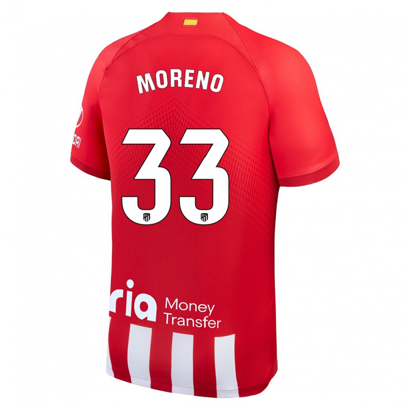 Kandiny Herren Alberto Moreno #33 Rot-Weiss Heimtrikot Trikot 2023/24 T-Shirt