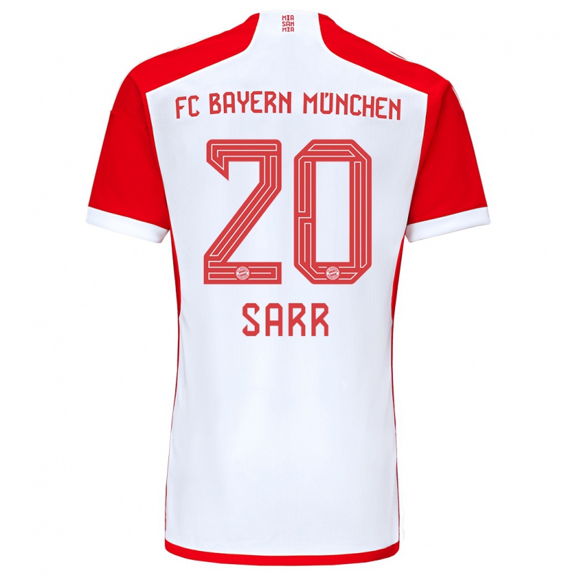 Kandiny Herren Bouna Sarr #20 Rot-Weiss Heimtrikot Trikot 2023/24 T-Shirt