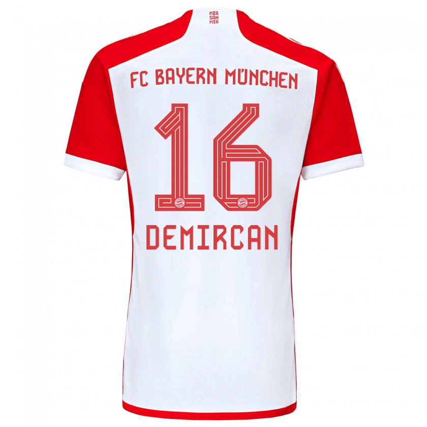 Kandiny Herren Emirhan Demircan #16 Rot-Weiss Heimtrikot Trikot 2023/24 T-Shirt