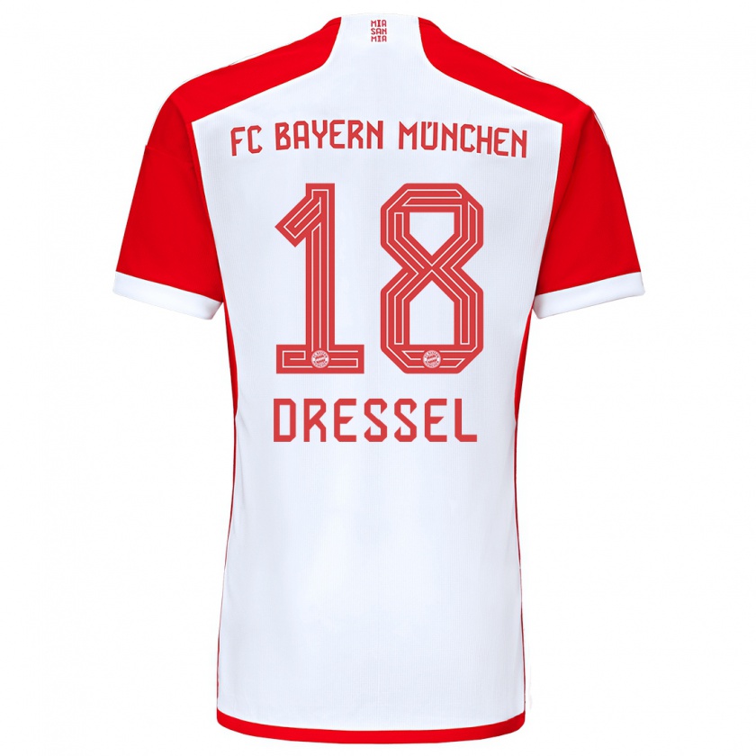 Kandiny Herren Timon Dressel #18 Rot-Weiss Heimtrikot Trikot 2023/24 T-Shirt