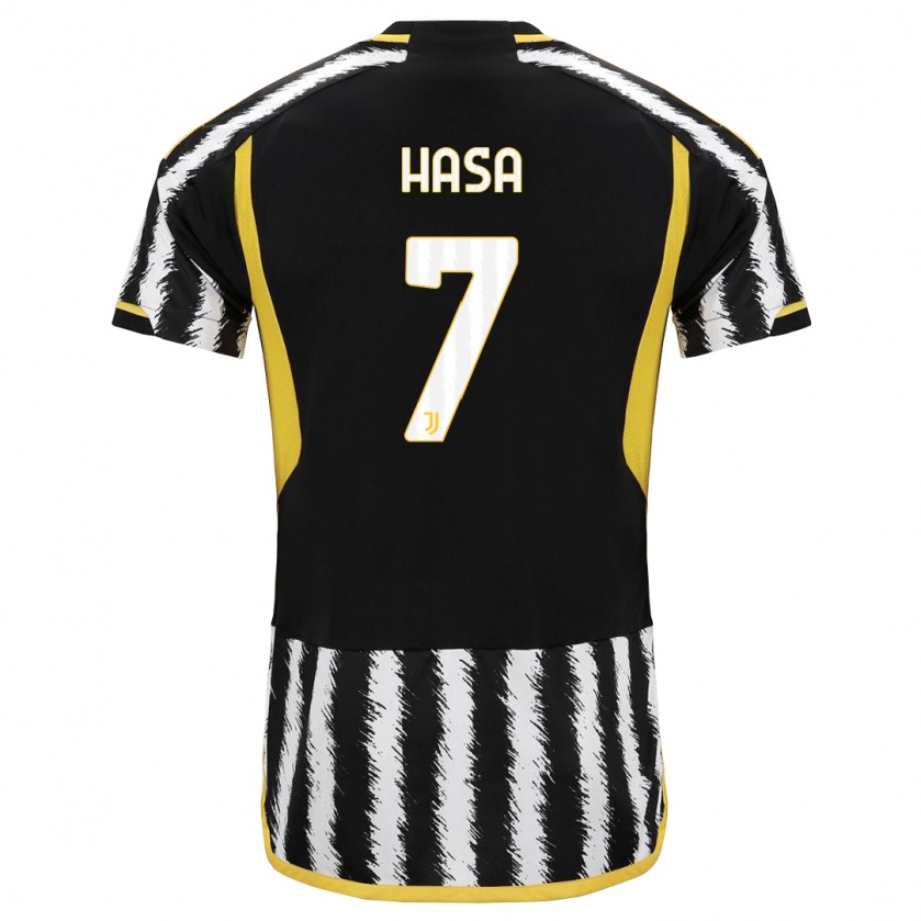 Kandiny Herren Luis Hasa #7 Schwarz-Weiss Heimtrikot Trikot 2023/24 T-Shirt