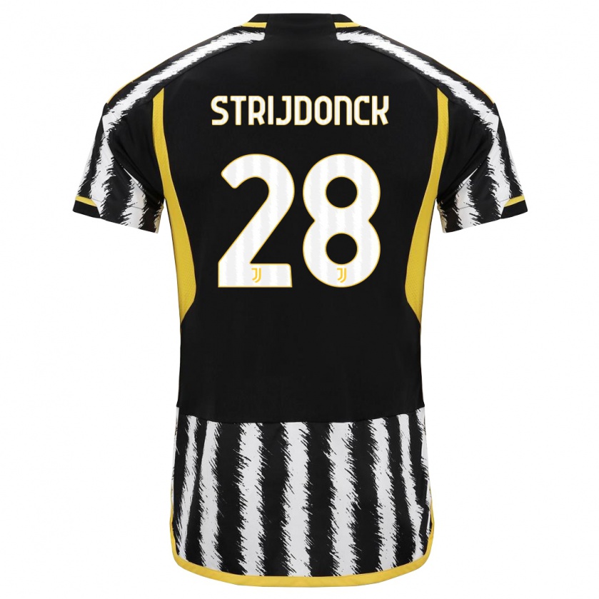 Kandiny Herren Bayron Strijdonck #28 Schwarz-Weiss Heimtrikot Trikot 2023/24 T-Shirt