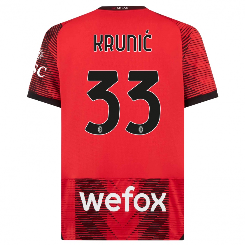 Kandiny Herren Rade Krunic #33 Rot Schwarz Heimtrikot Trikot 2023/24 T-Shirt