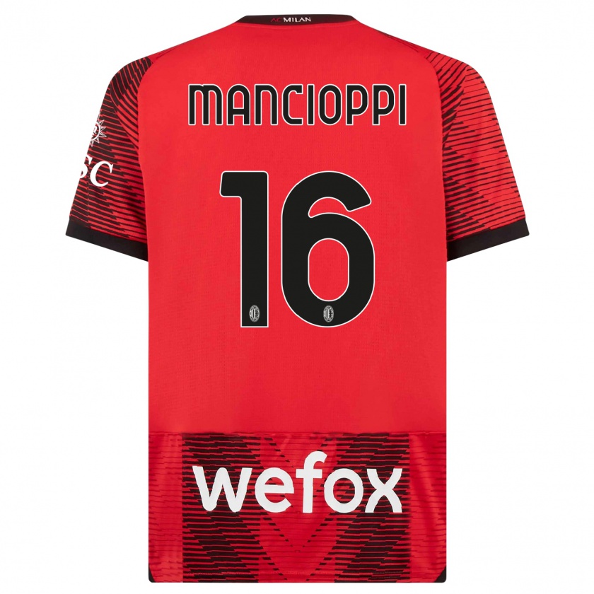 Kandiny Herren Tommaso Mancioppi #16 Rot Schwarz Heimtrikot Trikot 2023/24 T-Shirt