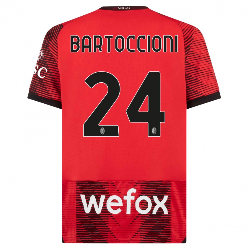 Kandiny Herren Andrea Bartoccioni #24 Rot Schwarz Heimtrikot Trikot 2023/24 T-Shirt
