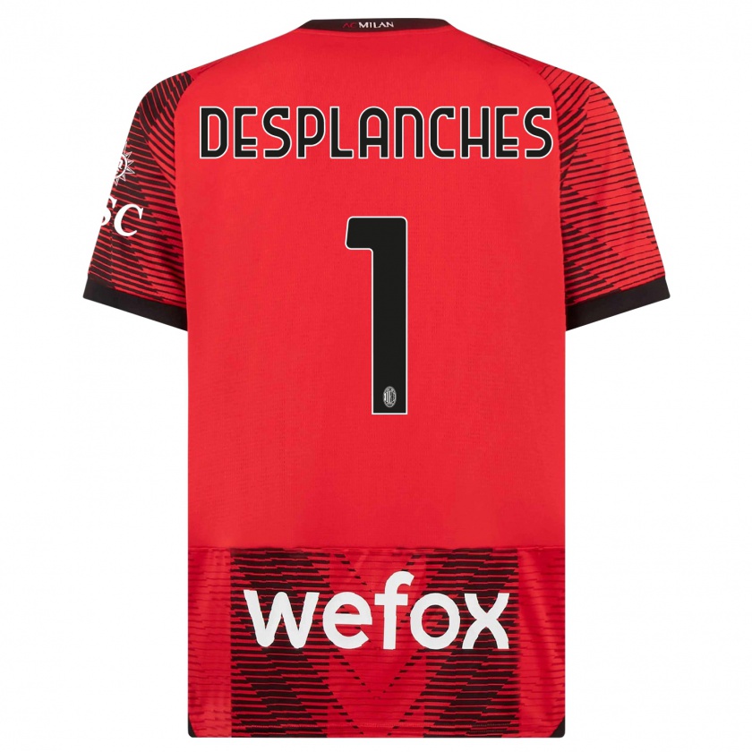 Kandiny Herren Sebastiano Desplanches #1 Rot Schwarz Heimtrikot Trikot 2023/24 T-Shirt
