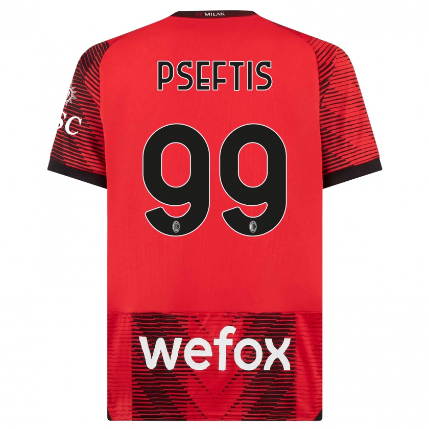Kandiny Herren Fotios Pseftis #99 Rot Schwarz Heimtrikot Trikot 2023/24 T-Shirt