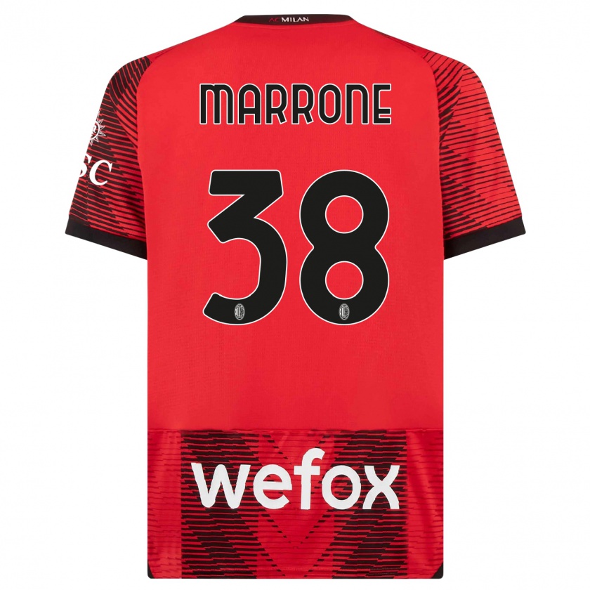 Kandiny Herren Federico Marrone #38 Rot Schwarz Heimtrikot Trikot 2023/24 T-Shirt