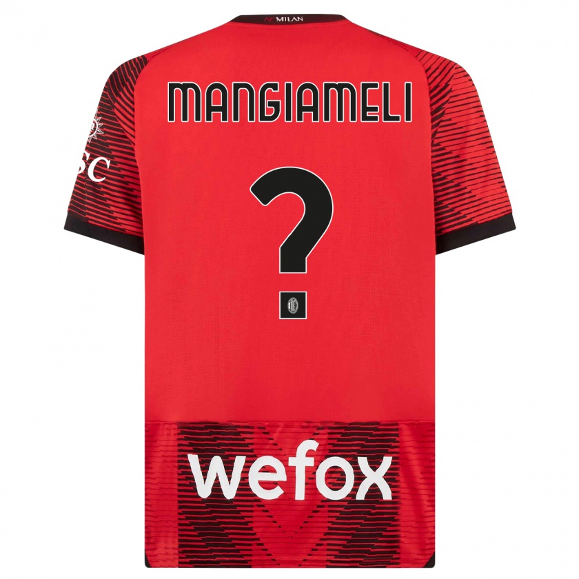 Kandiny Herren Federico Mangiameli #0 Rot Schwarz Heimtrikot Trikot 2023/24 T-Shirt