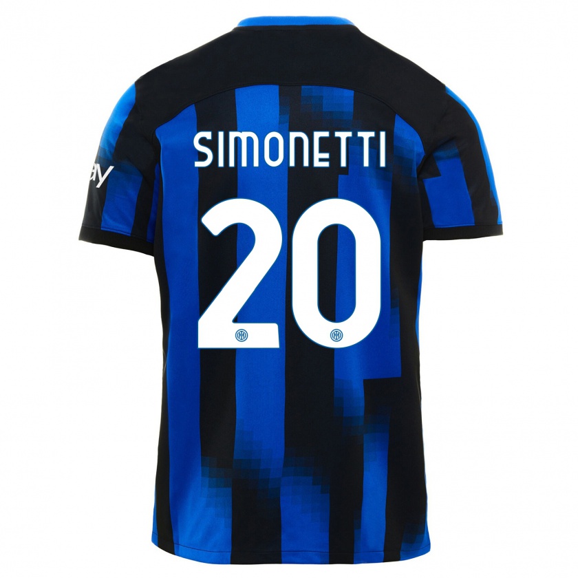 Kandiny Herren Flaminia Simonetti #20 Schwarz Blau Heimtrikot Trikot 2023/24 T-Shirt