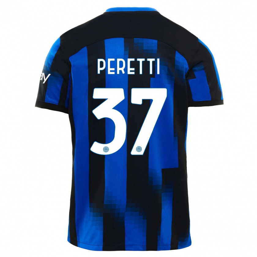 Kandiny Herren Lorenzo Peretti #37 Schwarz Blau Heimtrikot Trikot 2023/24 T-Shirt