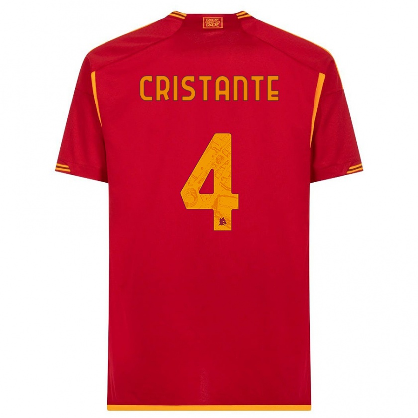 Kandiny Herren Bryan Cristante #4 Rot Heimtrikot Trikot 2023/24 T-Shirt