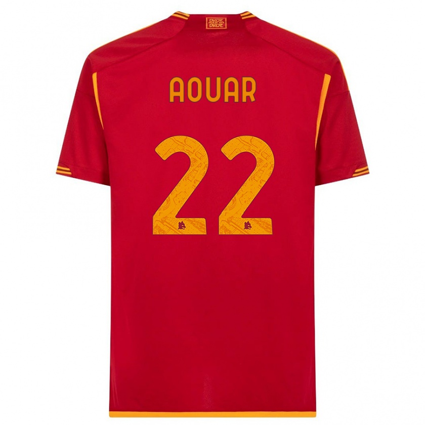 Kandiny Herren Houssem Aouar #22 Rot Heimtrikot Trikot 2023/24 T-Shirt