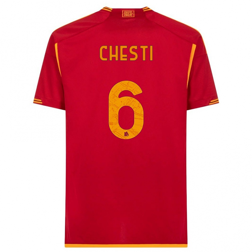 Kandiny Herren Francesco Chesti #6 Rot Heimtrikot Trikot 2023/24 T-Shirt