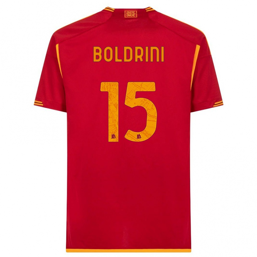 Kandiny Herren Mattia Boldrini #15 Rot Heimtrikot Trikot 2023/24 T-Shirt