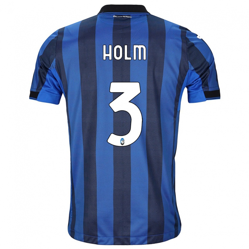 Kandiny Herren Emil Holm #3 Schwarz Blau Heimtrikot Trikot 2023/24 T-Shirt