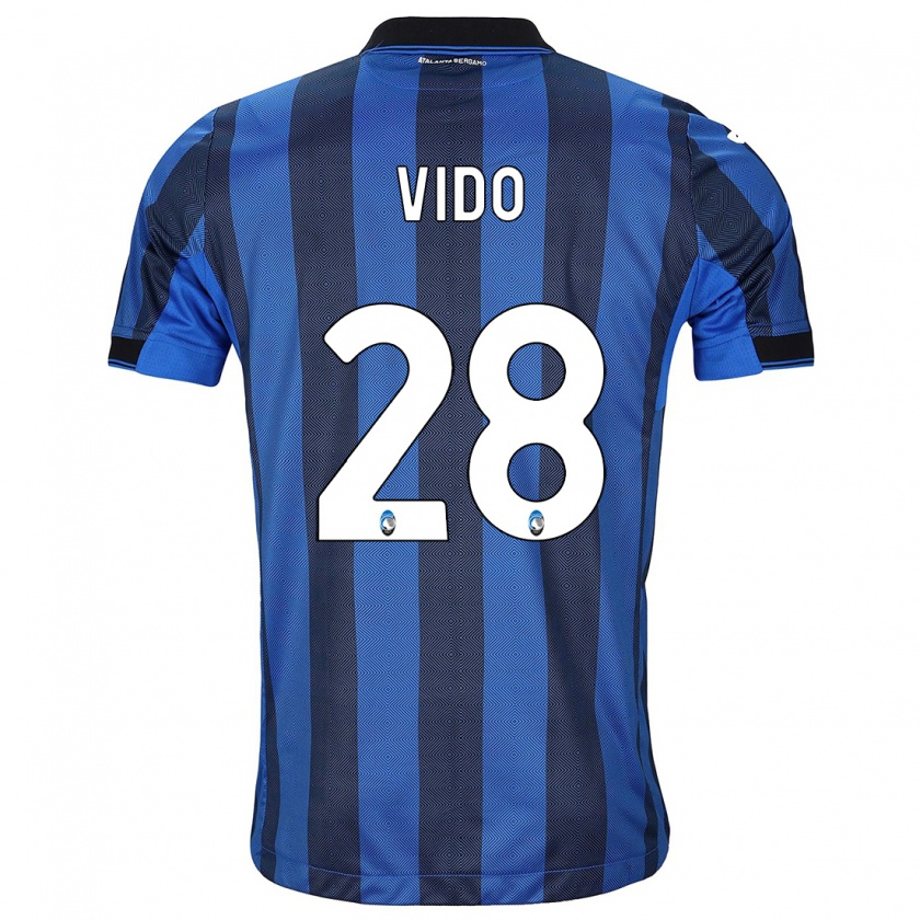 Kandiny Herren Luca Vido #28 Schwarz Blau Heimtrikot Trikot 2023/24 T-Shirt