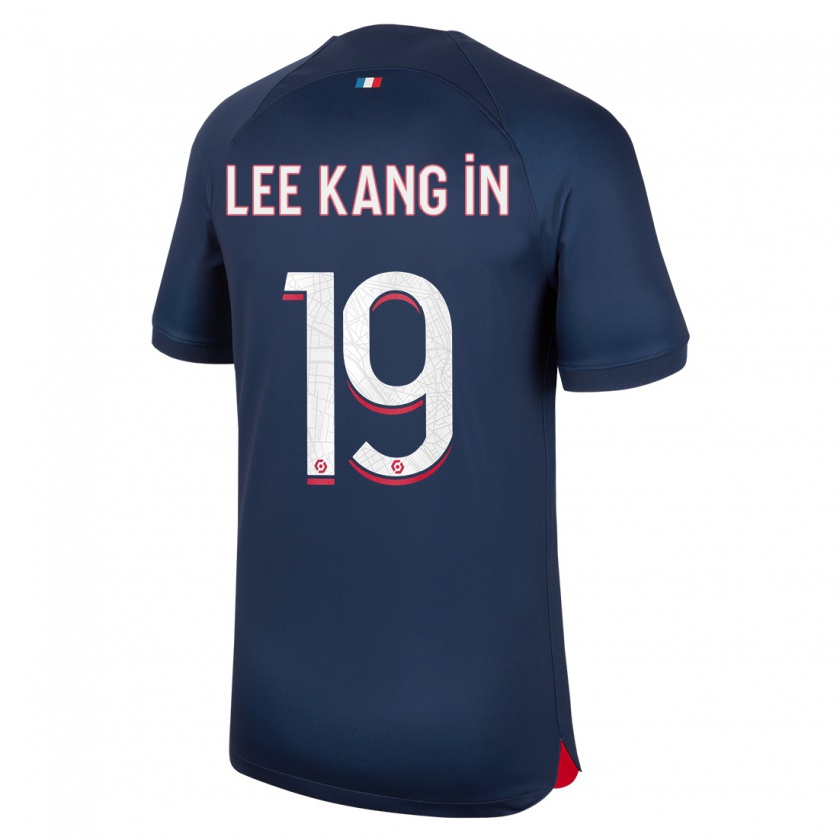 Kandiny Herren Kang-In Lee #19 Blau Rot Heimtrikot Trikot 2023/24 T-Shirt