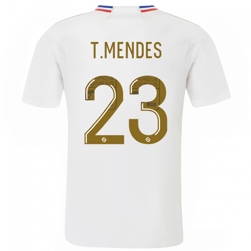 Kandiny Herren Thiago Mendes #23 Weiß Heimtrikot Trikot 2023/24 T-Shirt