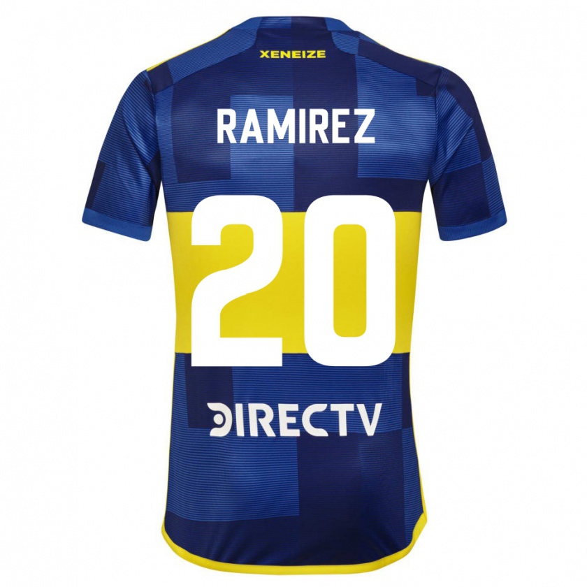Kandiny Herren Juan Ramírez #20 Dunkelblau Gelb Heimtrikot Trikot 2023/24 T-Shirt