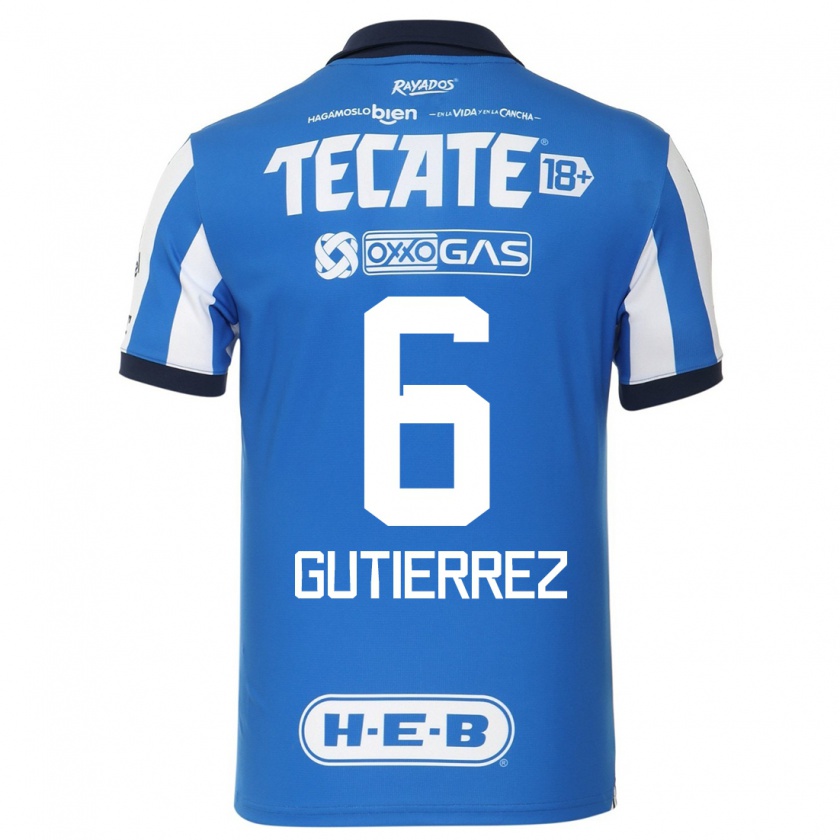 Kandiny Herren Édson Gutiérrez #6 Blau Weiss Heimtrikot Trikot 2023/24 T-Shirt