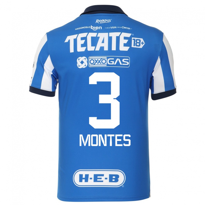 Kandiny Herren Cesar Montes #3 Blau Weiss Heimtrikot Trikot 2023/24 T-Shirt