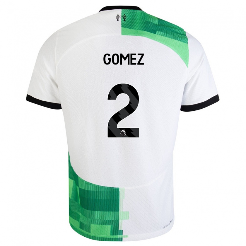 Kandiny Herren Joe Gomez #2 Weiß Grün Auswärtstrikot Trikot 2023/24 T-Shirt