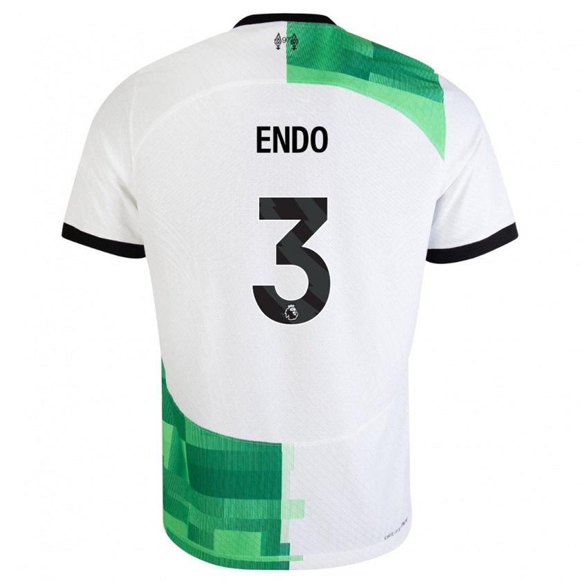 Kandiny Herren Wataru Endo #3 Weiß Grün Auswärtstrikot Trikot 2023/24 T-Shirt