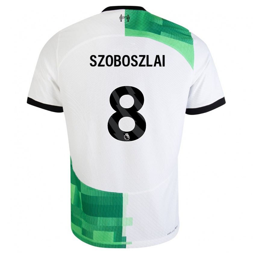Kandiny Herren Dominik Szoboszlai #8 Weiß Grün Auswärtstrikot Trikot 2023/24 T-Shirt
