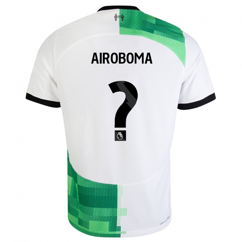 Kandiny Herren Emmanuel Airoboma #0 Weiß Grün Auswärtstrikot Trikot 2023/24 T-Shirt