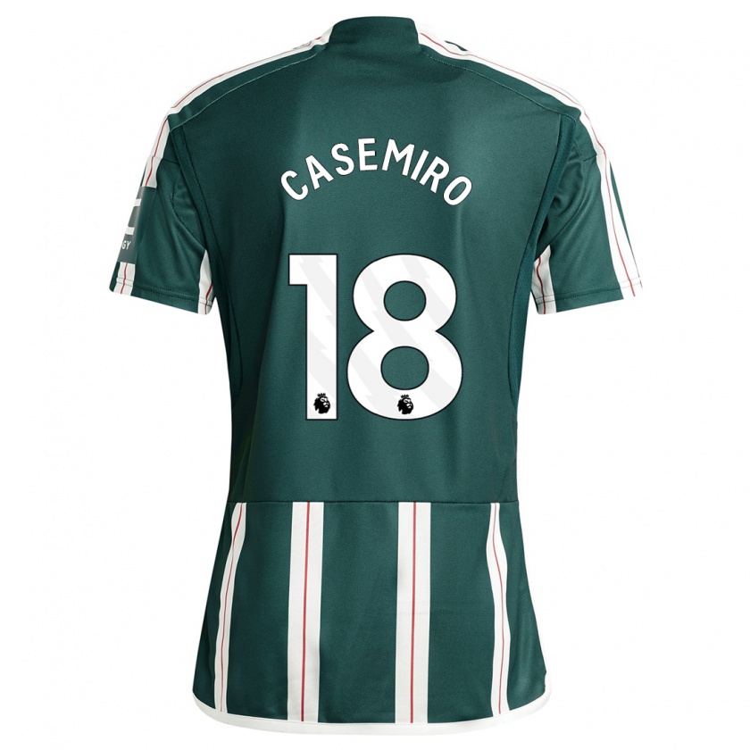 Kandiny Herren Casemiro #18 Dunkelgrün Auswärtstrikot Trikot 2023/24 T-Shirt