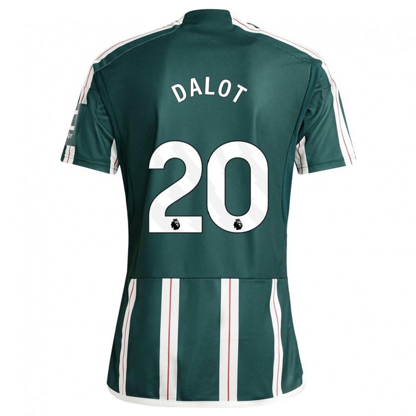 Kandiny Herren Diogo Dalot #20 Dunkelgrün Auswärtstrikot Trikot 2023/24 T-Shirt