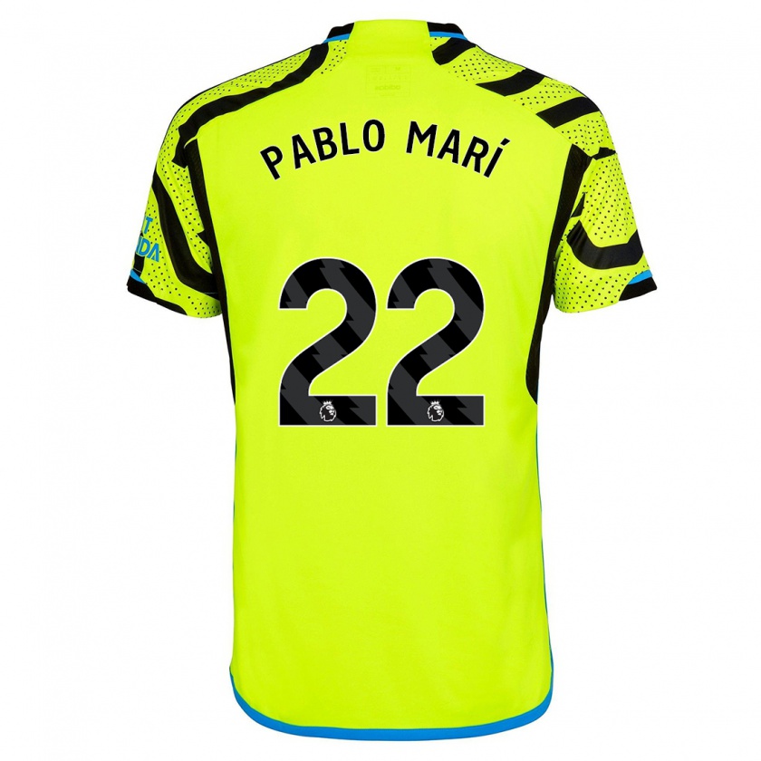 Kandiny Herren Pablo Mari #22 Gelb Auswärtstrikot Trikot 2023/24 T-Shirt