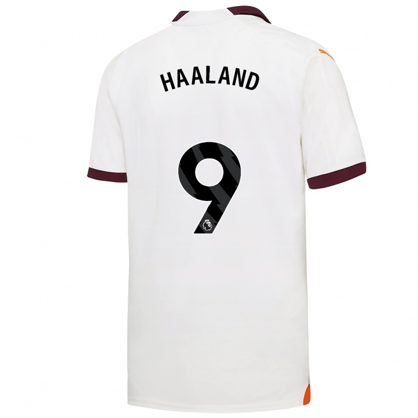 Kandiny Herren Erling Haaland #9 Weiß Auswärtstrikot Trikot 2023/24 T-Shirt