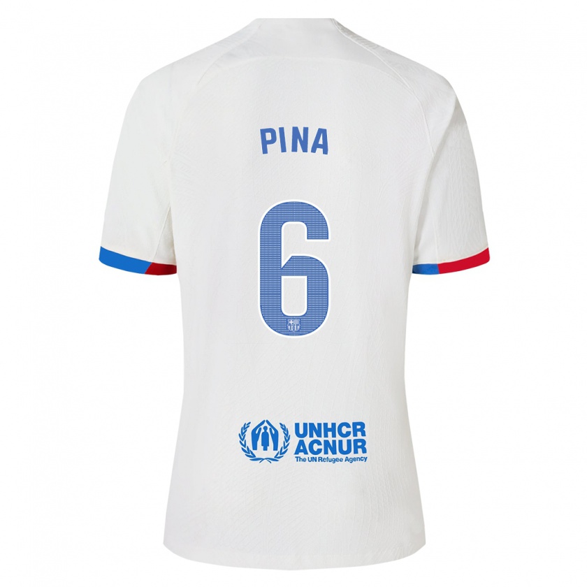 Kandiny Herren Claudia Pina #6 Weiß Auswärtstrikot Trikot 2023/24 T-Shirt