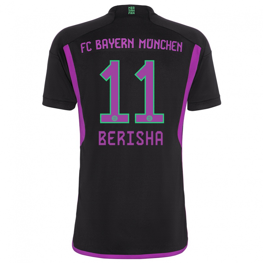 Kandiny Herren Dion Berisha #11 Schwarz Auswärtstrikot Trikot 2023/24 T-Shirt