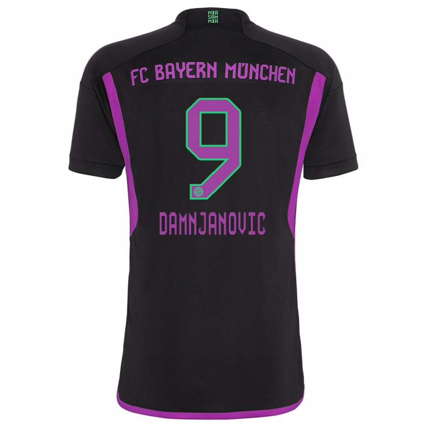 Kandiny Herren Jovana Damnjanovic #9 Schwarz Auswärtstrikot Trikot 2023/24 T-Shirt