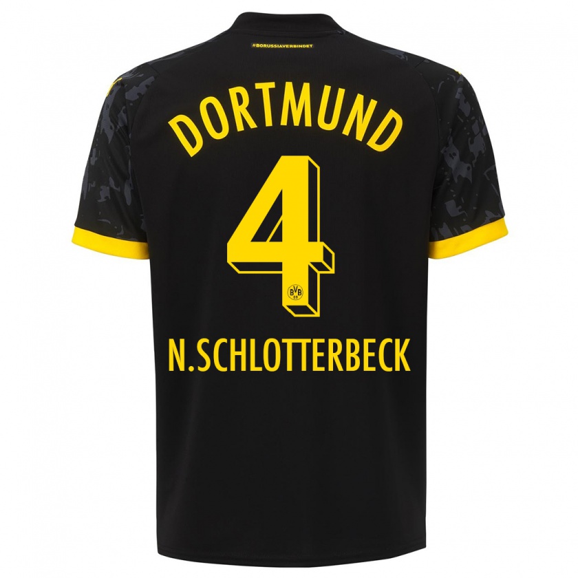 Kandiny Herren Nico Schlotterbeck #4 Schwarz Auswärtstrikot Trikot 2023/24 T-Shirt