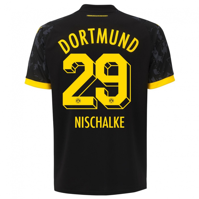 Kandiny Herren Jermain Nischalke #29 Schwarz Auswärtstrikot Trikot 2023/24 T-Shirt