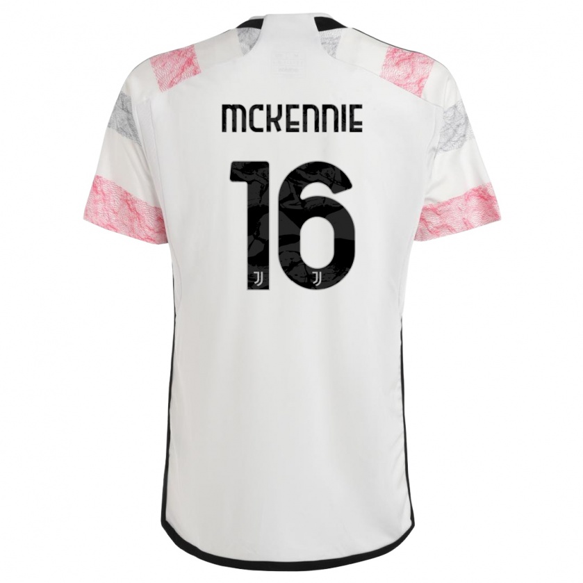 Kandiny Herren Weston Mckennie #16 Weiß Rosa Auswärtstrikot Trikot 2023/24 T-Shirt