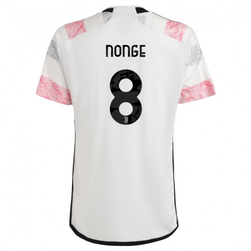 Kandiny Herren Joseph Nonge #8 Weiß Rosa Auswärtstrikot Trikot 2023/24 T-Shirt