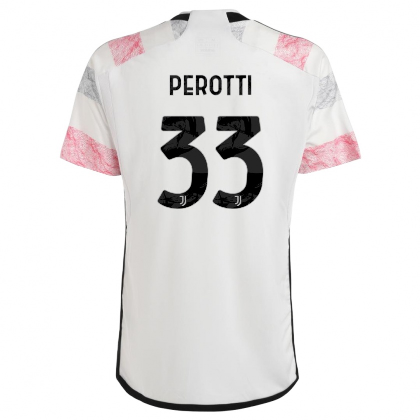 Kandiny Herren Clemente Perotti #33 Weiß Rosa Auswärtstrikot Trikot 2023/24 T-Shirt