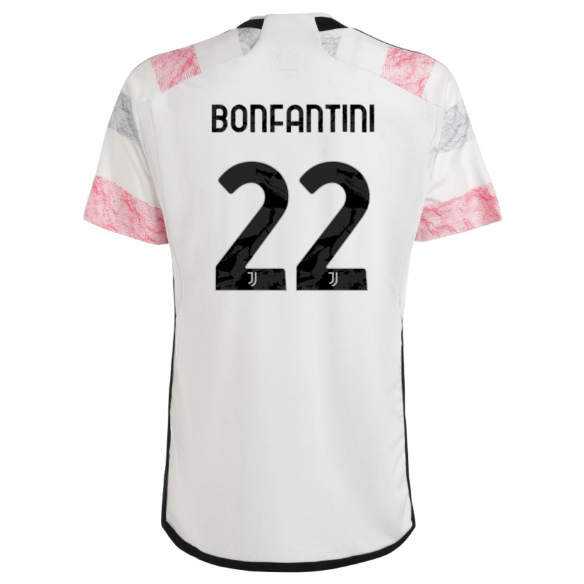 Kandiny Herren Agnese Bonfantini #22 Weiß Rosa Auswärtstrikot Trikot 2023/24 T-Shirt