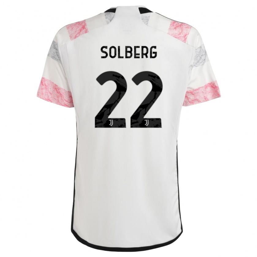 Kandiny Herren Elias Solberg #22 Weiß Rosa Auswärtstrikot Trikot 2023/24 T-Shirt