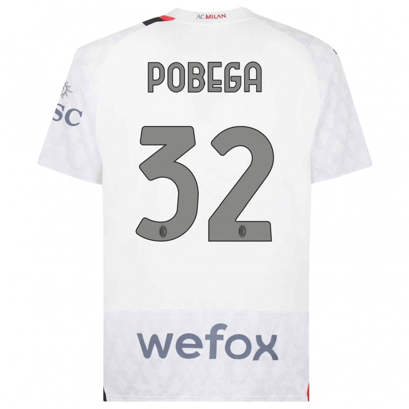Kandiny Herren Tommaso Pobega #32 Weiß Auswärtstrikot Trikot 2023/24 T-Shirt