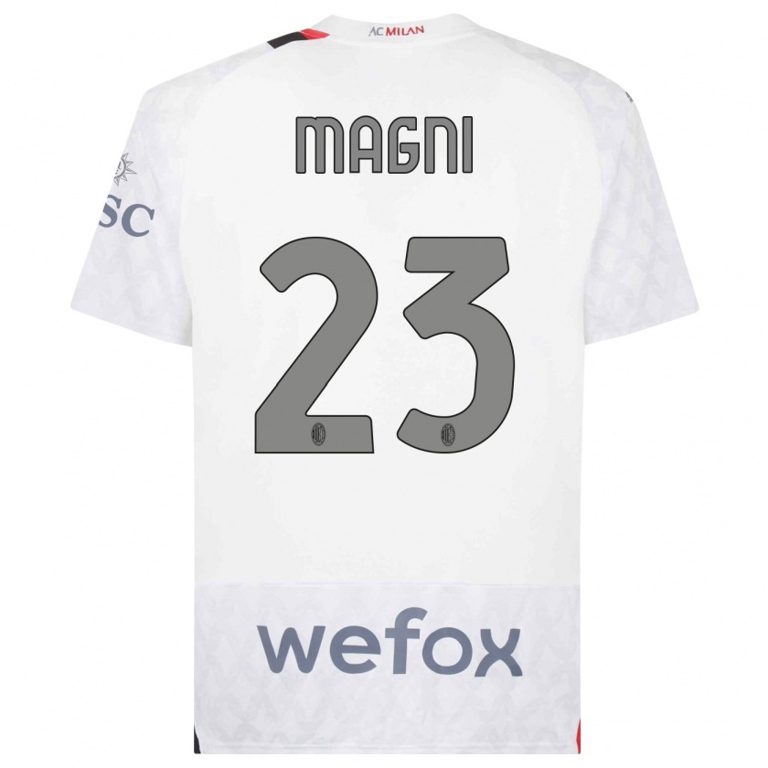 Kandiny Herren Vittorio Magni #23 Weiß Auswärtstrikot Trikot 2023/24 T-Shirt