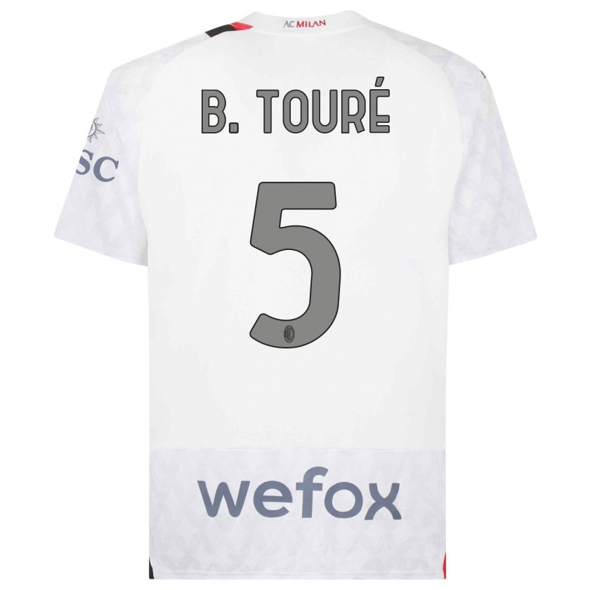 Kandiny Herren Fode Ballo-Toure #5 Weiß Auswärtstrikot Trikot 2023/24 T-Shirt