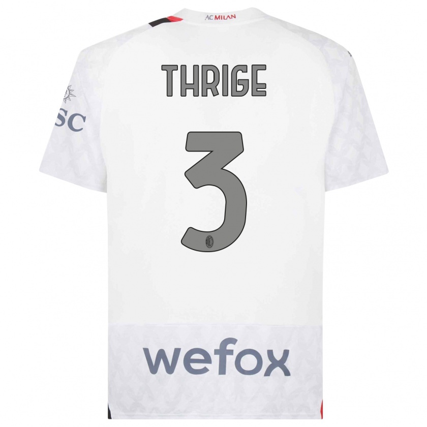 Kandiny Herren Sara Thrige #3 Weiß Auswärtstrikot Trikot 2023/24 T-Shirt
