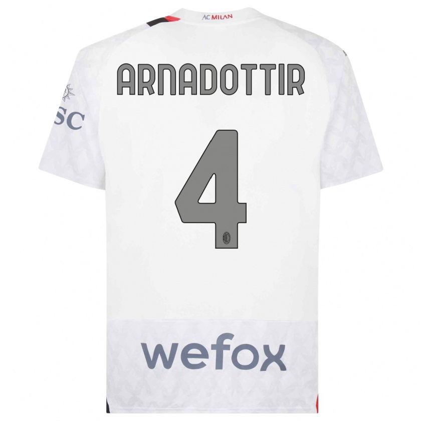 Kandiny Herren Guony Arnadottir #4 Weiß Auswärtstrikot Trikot 2023/24 T-Shirt